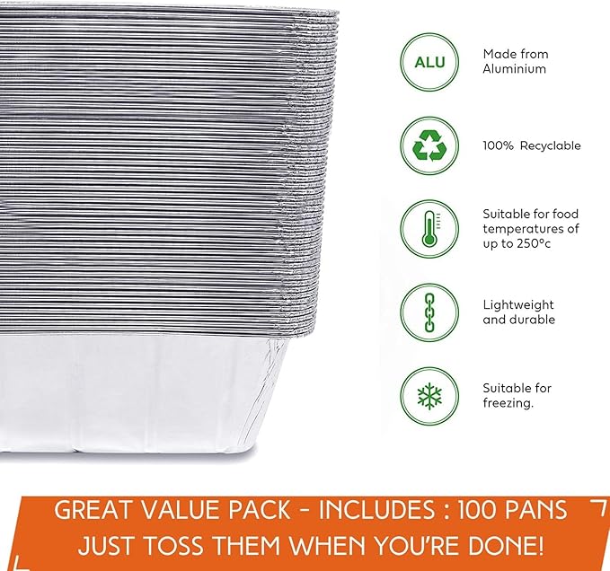 100-Pack Drip Pans Liners for Blackstone Griddle Accessories, Aluminum Foil Pan Disposable for 17" 22" 28" 36" Blackstone Griddle Drip Tray Holder Grill Rear Grease Catcher Cup