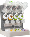 Baby Bottle Drying Rack, Vertical Standing Bottle Dryer Rack Holder-Space Saving Baby Bottle Drying Rack for Countertop-Holds Up to 12 Baby Bottles & Cup(Gray & Khaki)