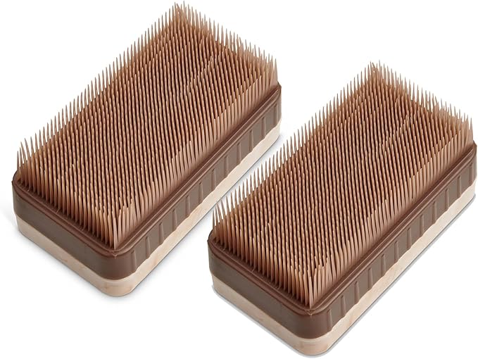 HIC Kitchen Potato Brush and Vegetable Scrubber, Dual-Textured Bristles, Set of 2