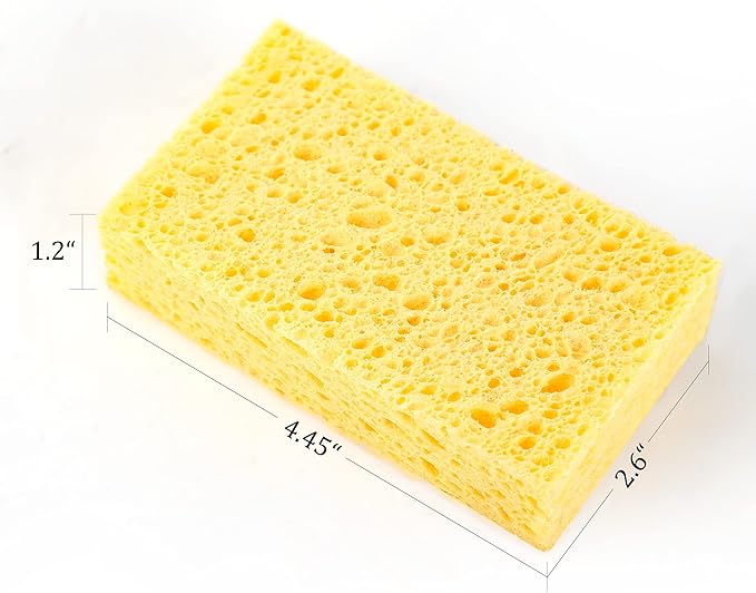 ARCLIBER Cellulose Sponges,Heavy Duty Scrub Kitchen Sponge,Clean Tough Messes Without Scratching Sponges Kitchen(6 Pack, Thick)