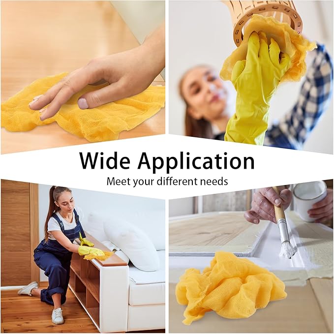 12 Pack Tack Cloths, Tack Rags for Woodworking, 17.7 x 35.4 in Tac Cloth Dust Stain Rags for Automotive Painting, Sanding, Cleaning, Dusting, Staining