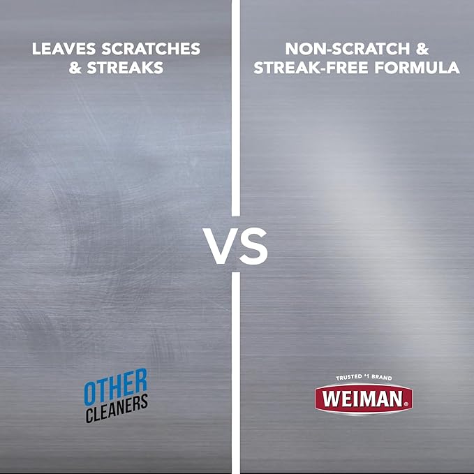 Weiman Stainless Steel Cleaner and Polish Wipes Bundle with Microfiber Cloth-Removes Fingerprints, Water Marks and Grease from Appliances - Works Great on Refrigerators, Ovens, and Grills,Grey