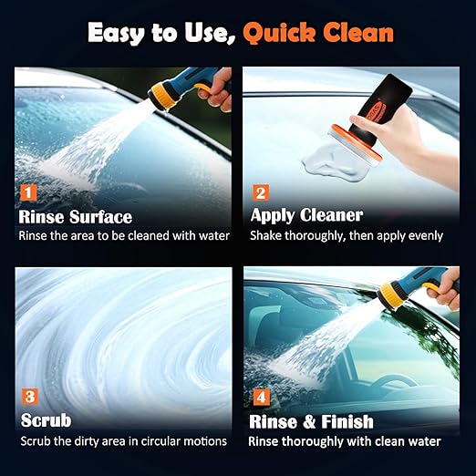 Glass Emulsion Cleaner Oil Film Cleaning Brush, Car Windshield Cleaner Tool for Automotive Windshield/Window/Mirror Cleaning, Clearvision Improve Driving Visibility(100ml Emulsion + Brush Board)