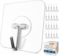 GLUIT Adhesive Wall Hooks for Hanging Heavy Duty 22 lbs Hooks for Walls No Damage, Towel Sticky Clear Hooks, Waterproof, Home, Bathroom, Kitchen, Office, and Outdoor 20 Pack