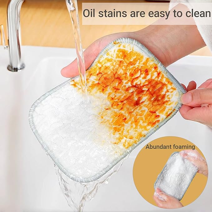 5PCS Double-Sided Thickened Wire Dishwashing Rags - Non Scratch Wire Dishcloth & Miracle Wire Cleaning Cloth, Multipurpose Use on Dishes, Pots, Sinks & Kitchen Surfaces