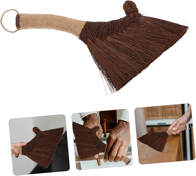 ABOOFAN Mini Desktop Broom Soft Bristle Hand Whisk Broom for Indoor Cleaning Small Duster Brush Hardwood Safe