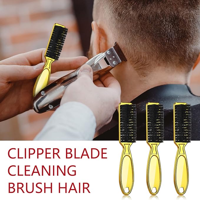 Patelai 12 Pcs Barber Clipper Brush Blade Trimmer Cleaning Brush for Fades Nail Neck Duster Manicure Salon(Red, Black, Gold, White)