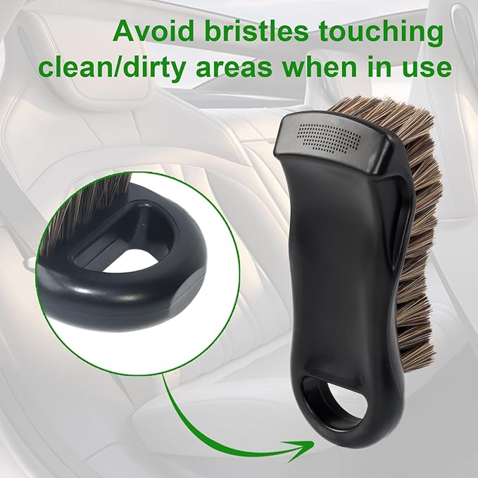 Soft Bristle Leather Cleaning Brush for Car Interior,Upholstery,Furniture,Couch,Shoe and Boot,Car Detailing Scrub Cleaner Brushes (Works on Natural,Synthetic,Pleather,Faux Leather and More)