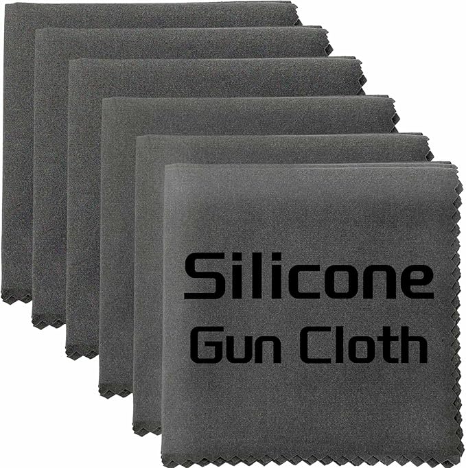 Silicone Gun Cleaning Cloth, 12"x12" Microfiber Lint Free Silicone Gun Cleaning Rags, Reusable Microsuede Cleaning/Polishing Wipes Towels for Firearms, Reels, Knives and Scopes