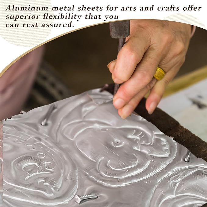 150 Packs Aluminum Metal Crafts DIY Foil 6 Inch x 6 Inch x 0.07 mm Thick for Art Project Aluminum Flashing Roll Wide Sheet Multipurpose Metal Sheets(Silver)