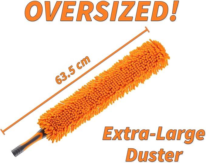 Ceiling Fan Blade Duster Cleaner with 4-14 ft Extension Pole (20ft Reach) // Flexible Fan Cleaner for Ceiling Fans // Microfiber Ceiling Fan Brush Cleaner with Pole // Best Ceiling Fan Cleaning Tool