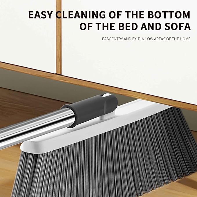 Broom and Dustpan Set Widened Thickened, Folding Dustpan with Handle, Soft Bristle Brooms for Sweeping Indoor, Dustpans Long Handle, New House Essentials, Apartment Must Haves, Tool Set
