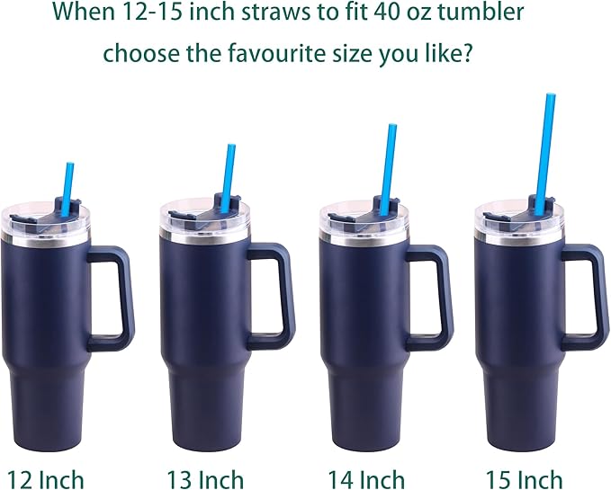 Dakoufish Replacement Straw for Stanley|Owala|Simple Modern 40oz 30oz Tumbler,10 Pack 12 Inch Reusable Straws With Cleaning Brush for Stanley Cup Accessorie,BPA Free,Dishwasher Safe (Mix Color)