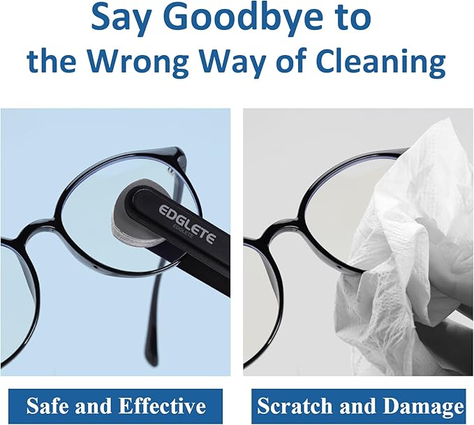 Glasses Cleaner Eyeglass Cleaning Kit, Lens Cleaners Spray with Microfiber Cloth, Portable Glasses Cleaning Kit for Travel, Safe Eyeglasses Cleaner Tool, No Streaks Scratch, Black
