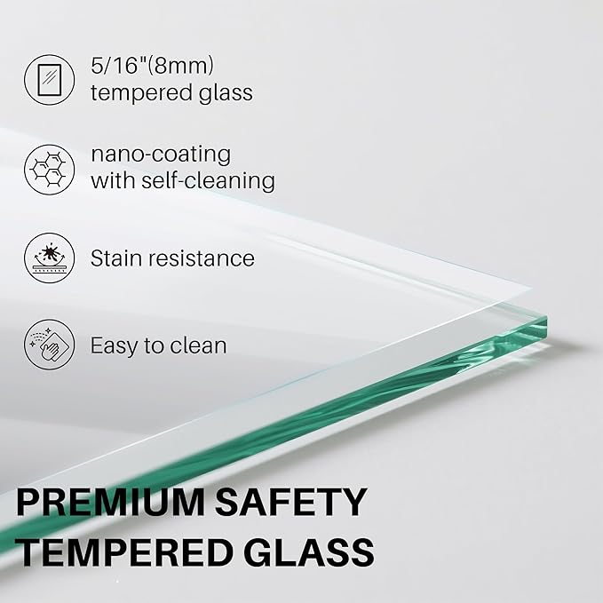WinZo Frameless Shower Door 50-54 in W x 75 in H, Sliding Shower Door with 5/16"(8mm) Clear Tempered Glass Shower Door, Easy to Clean Bathroom, Silent Soft-Close Design, Brushed Nickel
