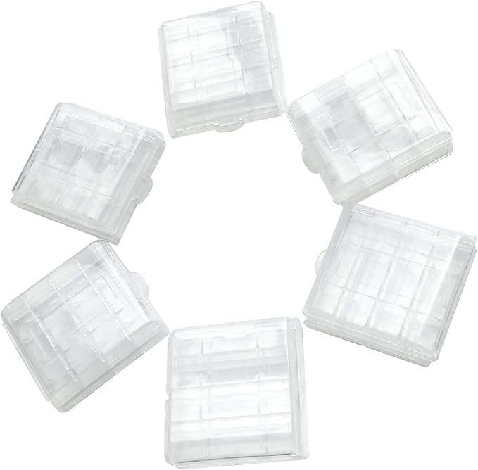 Battery Storage Case for AA/AAA, Battery Holder Box (6Pack Clear)