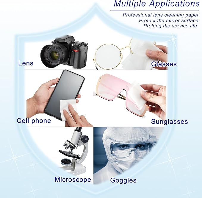 Outus 1000 Pcs Lens Cleaning Paper Tissue and 2 Double Sided Cleaning Cloth-Lens Cleaning Paper for Camera Lenses, Microscopes, Computer Screens, Magnifiers, Glasses