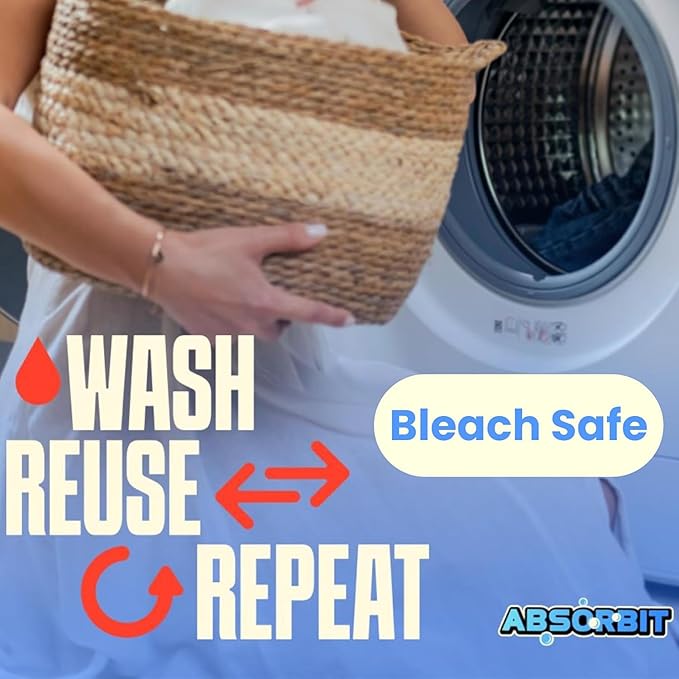 Absorbit Bar Mop Towels 100% Cotton 16x19 (12 Pack) Super Absorbent, Bleach Safe, No Fray Ribbed Terry Cloth