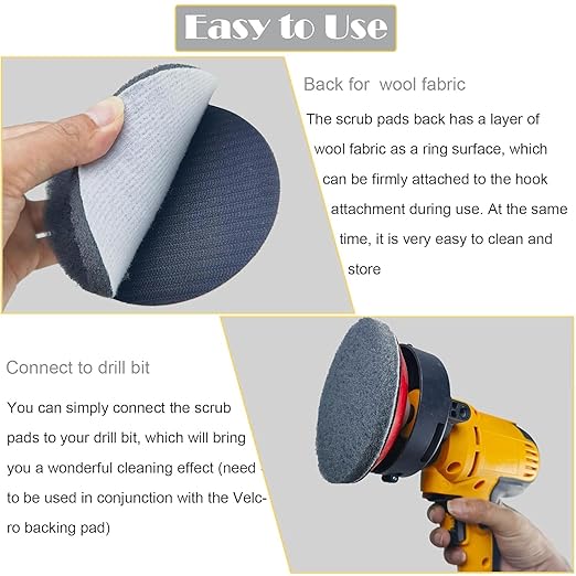 10 Pack 5 Inch 800 Grit Scrubber Scouring Pads Flocking Scuff Pads -5" Hoop and Loop Scuff Pads Conditioning Discs Polishing Pad for Furniture Automotive Cleaning, Rust Removal