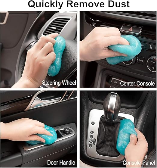 Interior Car Cleaning Gel, 2-Pack Keyboard Cleaning Gel, Universal Slime Cleaner, Dust Removal for Laptops, Printers, Cameras, and Remote Controls.(Blue + Red)