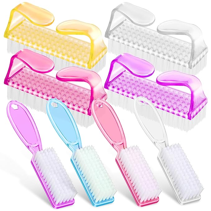 Nail Brushes for Cleaning Fingernails, Handle Grip Nail Scrubber Brush, Manicure Tools Scrub Brushes Kit, Toenail Brush To Clean Under Nails Pedicure Foot Small Brush Women Men (8 Pack)