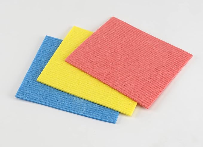 Casabella Cellulose Sponge Cloth, 3 Count, Assorted Colors (Pack of 12)