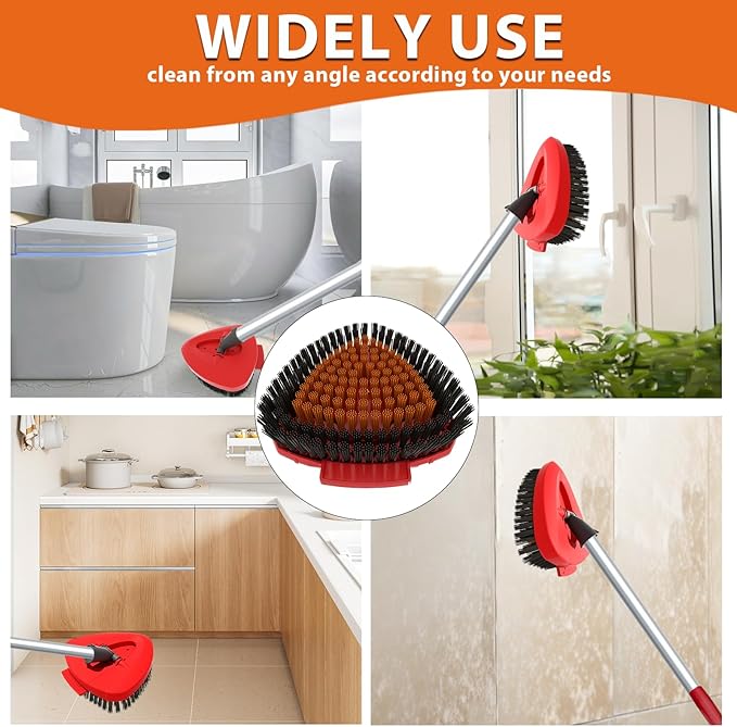 2 Pack Upgraded Spin Mop Replace Scrub Brush Compatible with O Cedar EasyWring 1 Tank, Great for Kitchen, Deck, Bathroom and Shower Floor Scrubber Head