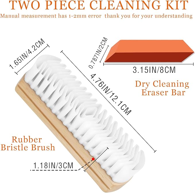 2PCS Suede Brush for Shoes Nubuck Brush Suede Eraser Suede Shoe Brush Suede Shoe Cleaner,Suede Cleaner Kit for Shoes,Bag,Jacket,Purse,Sofa Nubuck Stain Eraser Leather Cleaning Brush with Wooden Handle
