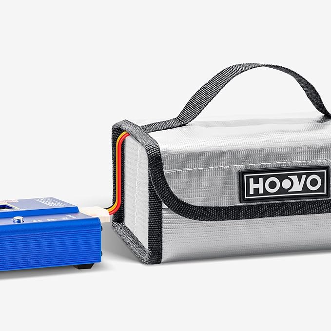 HOOVO Lipo Battery Bag - Fireproof & Explosionproof Storage Protector, Guard for DJI/RC Batteries - 2 Pack, Accommodates 4 Batteries