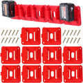 10 Pack Battery Holder for Milwaukee M18,Wall Mount M18 18v Battery Holder Storage Case Tool Holder for Shelf Work Van Toolbox