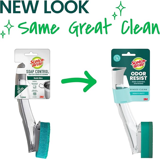 Scotch-Brite Soap Control Odor Resist Heavy Duty Dishwand , 4 each/case