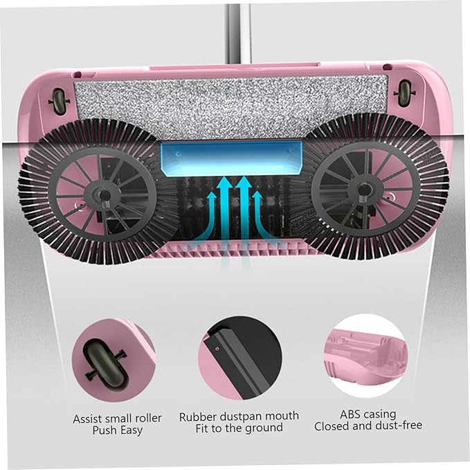 Carpet Sweeper Manual Manual Vacuum Sweeper 2 in 1 Hand Push 180 Degree Rotating Sweeping Mop Crumb Vacuum Cleaner Home Cleaning Tool Style2