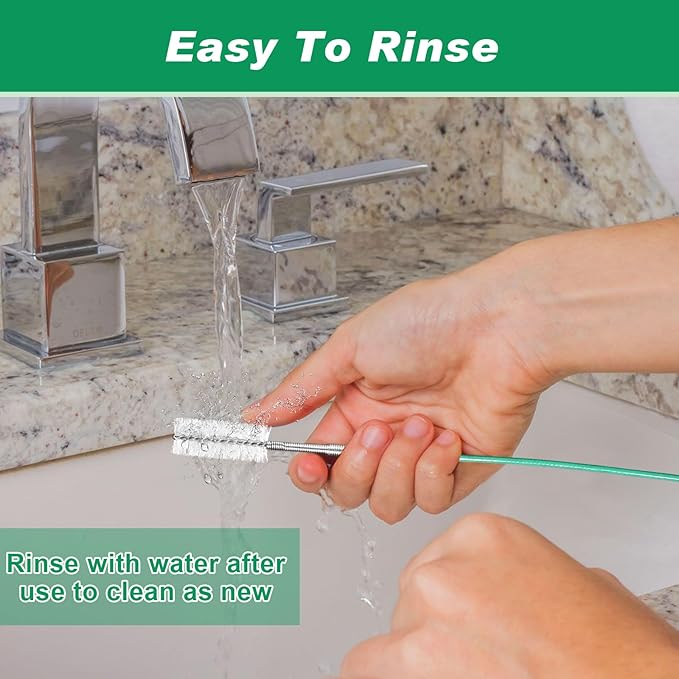 Auto Sunroof Drain Cleaning Tool,394Inch Long Pipe Cleaner for Car,Flexible Tube Cleaning Brush with 2Pcs 7.9inch Cleaning Brush Skinny Pipe Drain Dredge Cleaning Tool for Car Sunroof Wiper Drain Hole