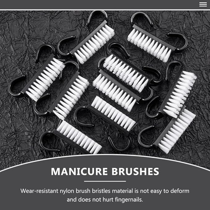 EXCEART Handle Grip Nail Brush 12Pcs Nail Dust Nail Cleaning with Handle Hand Fingernail Scrub Manicure