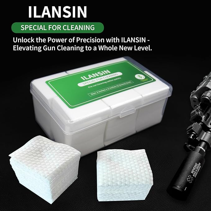 3000/1500PCS Gun Cleaning Patches+CLP Oil,2"x2" Lint Free Gun Cleaning Cloth,Professional Wipes for Shot Pistol/All Caliber of Firearms.Store in Box Can Store Gun Cleaning Kit,Choose Your Set