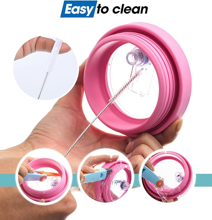 30oz Flip Straw Leak Proof Lid for Stanley Quencher,30 oz Tumbler Lid Replacement for Stanley Cup Accessories,No Spill Silicone Tumbler Lids with Cleaning Brush Set (Peony)