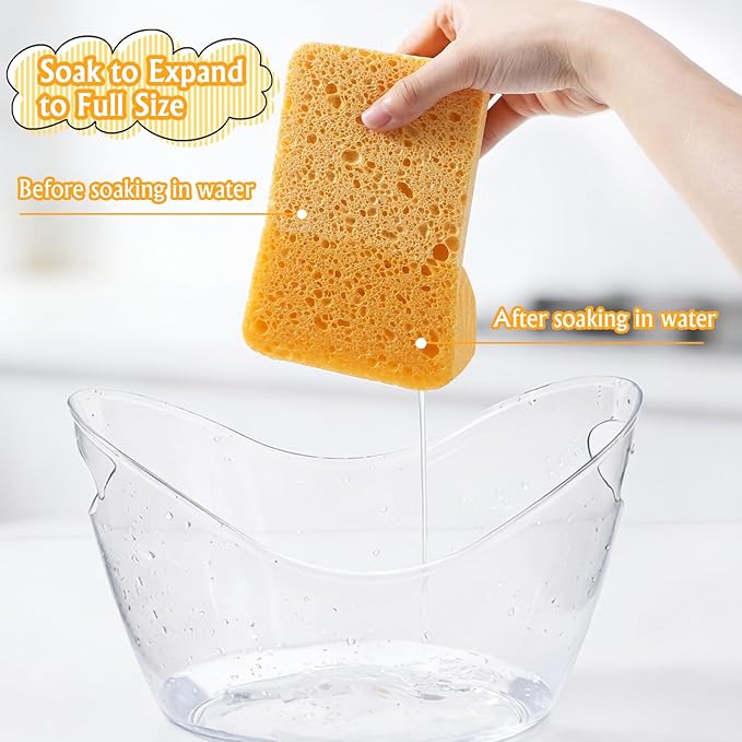 Large Sponge Non-Scratch, Super Absorbent Heavy Duty Large Sponges for Cleaning, Car Wash Sponge for Home/Kitchen/Boat Bail & Car Washing (5.71x3.54x1.38 Inch)