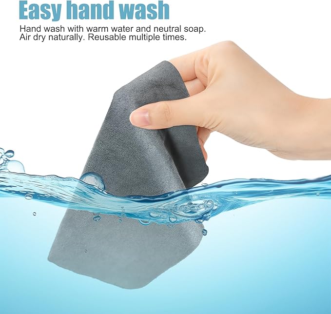 TENOC 15 Pack Microfiber Cleaning Cloths for Electronics, Camera Lenses, Eyeglasses, Cell Phone and Laptop Screens, Safe and Effective Wipe Kit, Gray (6"x6")