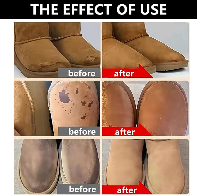 Crepe Suede Rubber Brush for Cleaning Snow Boots – 2025 Upgrade No Water Needed, Wood Handle for Dry Cleaning & Maintaining Suede & Nubuck Leather – Gentle & Effective for Boots, Shoes, Sneakers