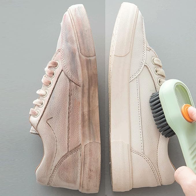 4PCS Shoe Brush for Cleaning, Soft Bristle Cleaning Brush, Automatic Liquid Adding Laundry Brushes, Multifunctional Liquid Shoe Brush Cleaning Shoes Canvas Cleaner Laundry Stain Brush