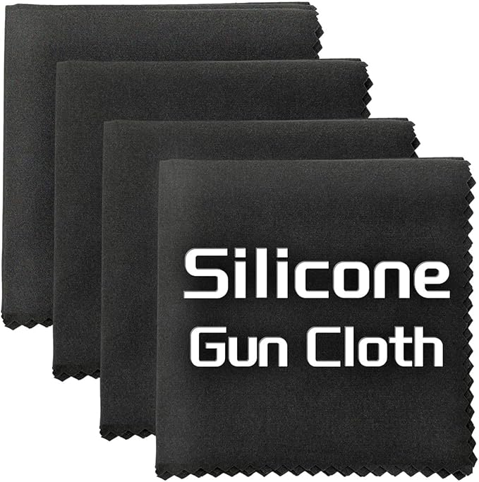 Silicone Gun Cleaning Cloth, 12"x12" Microfiber Lint Free Silicone Gun Cleaning Rags, Reusable Microsuede Cleaning/Polishing Wipes Towels for Firearms, Reels, Knives and Scopes