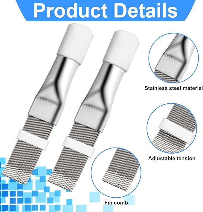 2PCS Air Conditioner Fin Straightener, Air Radiator Comb Tool, Coil Cleaner Brush Suitable for Cleaning and Maintenance of Aircondition Refrigerator Industrial Equipment Condenser Radiator