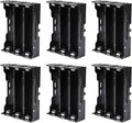 6pcs 18650 Battery Case Holder 3 Slots X 3.7V 18650 Battery Storage Box, in Parallel Black Plastic Batteries Clip Box with Pin for DIY Parallel or Series Circuit PCB Projects