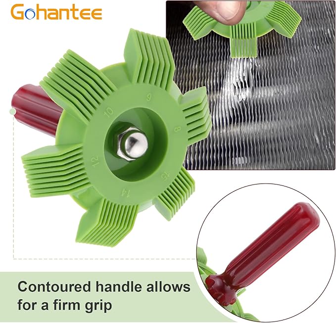 Fin Straightener Comb Air Conditioner Fin Comb Radiator Condenser AC Cleaner Repair Tool Air Conditioning Brush Accessory for Cleaning Car Automotive Refrigeration Radiator Evaporator 2Pcs