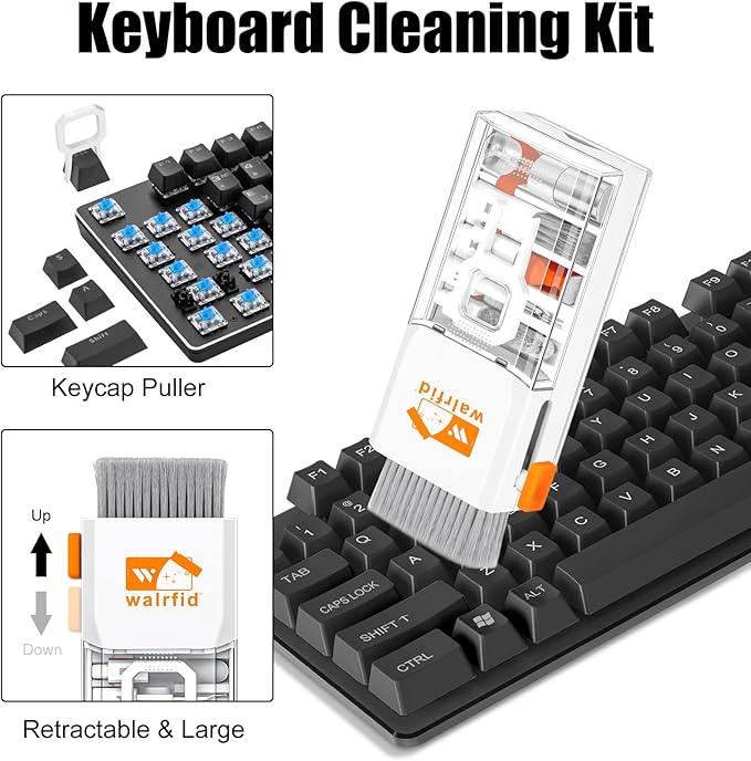 walrfid Laptop Keyboard Cleaner Kit, 15-in-1 Computer Screen Cleaning Brush Tool for iPhone Phone iPad MacBook, Electronic Device Clean Spray for Camera Lens PC TV Tablet, 82ml Screen Cleaner