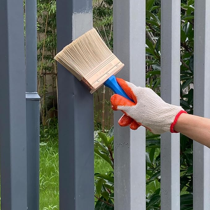 Deck Stain Brush, Thick Paint Brushes 4" for Faster Coverage, Compatible with Most Extension Poles, Stain Brushes for Wood, Deck, Walls, Fence and House