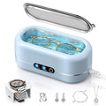 Ultrasonic Jewelry Cleaner, Upgraded Jewelry Cleaner Ultraonic Machine 48KHz for All Jewelry, Eyeglasses, Watches Strap, Dentures, Retainers & More - Light Blue