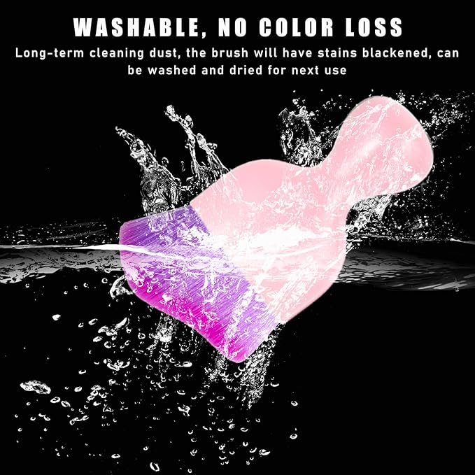 Car Interior Dust Brush, Soft Scratch Free Auto Detailing Brushes, Universal Vehicle Interior Cleaning Tool for Automotive Dashboard, Air Vents, Leather(Pink & Purple)