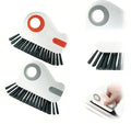 2026 New 2 in 1 Groove Cleaning Brush - Window Track Cleaner with Hidden Scraper, for Sliding Door Track, Window Seal (Gray+Orange)