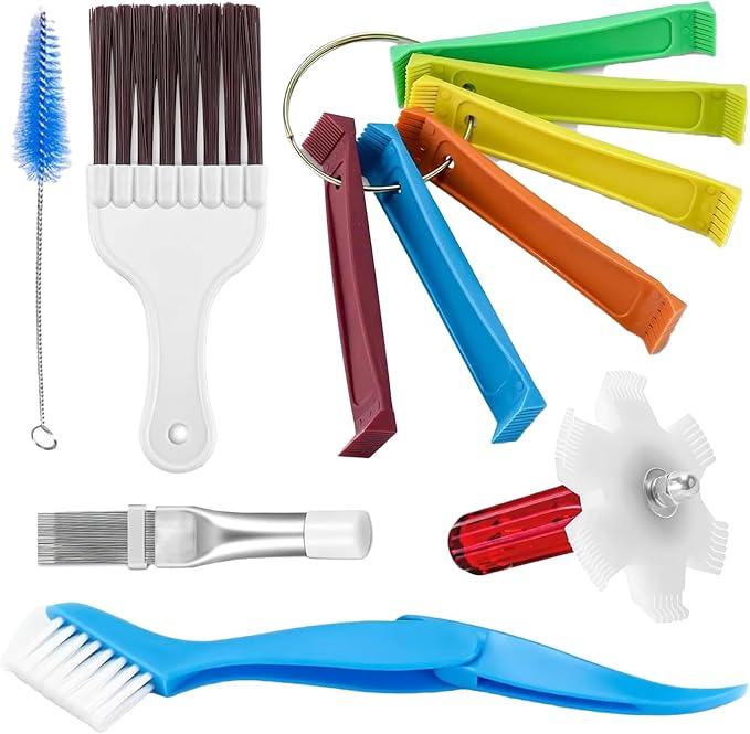 10 Piece Air Conditioner Fin Comb Cleaning Kit AC Coil Cleaning Brush Condenser Fin Straightener Radiator Repair Cleaning Tools Air conditioner, refrigerator, evaporator and radiator repairs